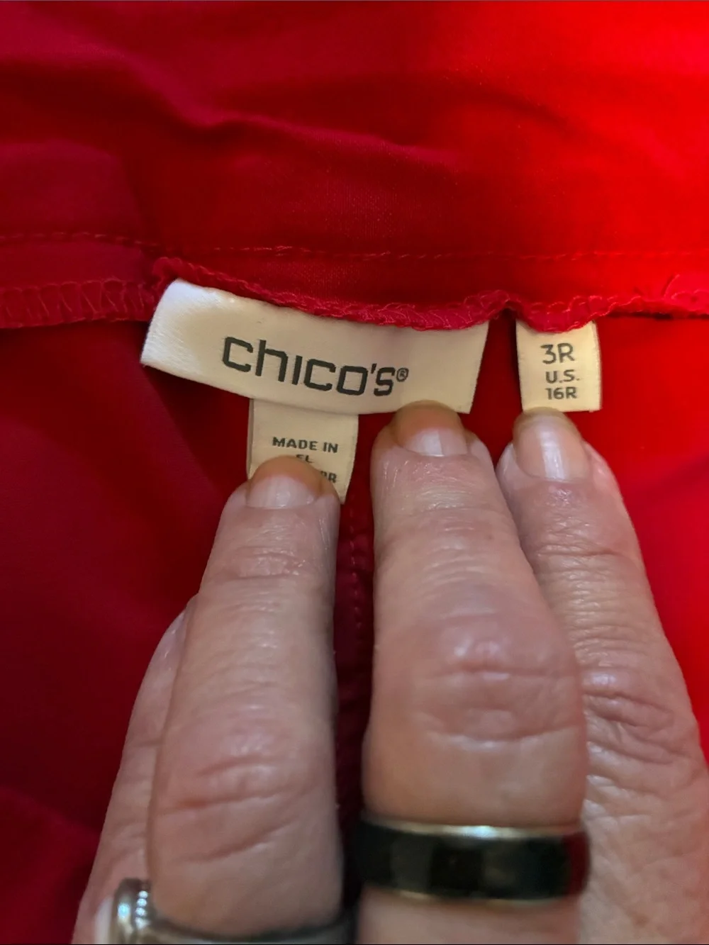 Chico's Vibrant Red Pull-On Straight Leg Pants